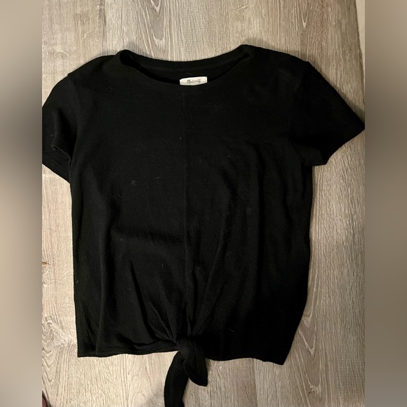 Madewell Tops - Madewell Texture & Thread Modern Tie-Front Top - Black